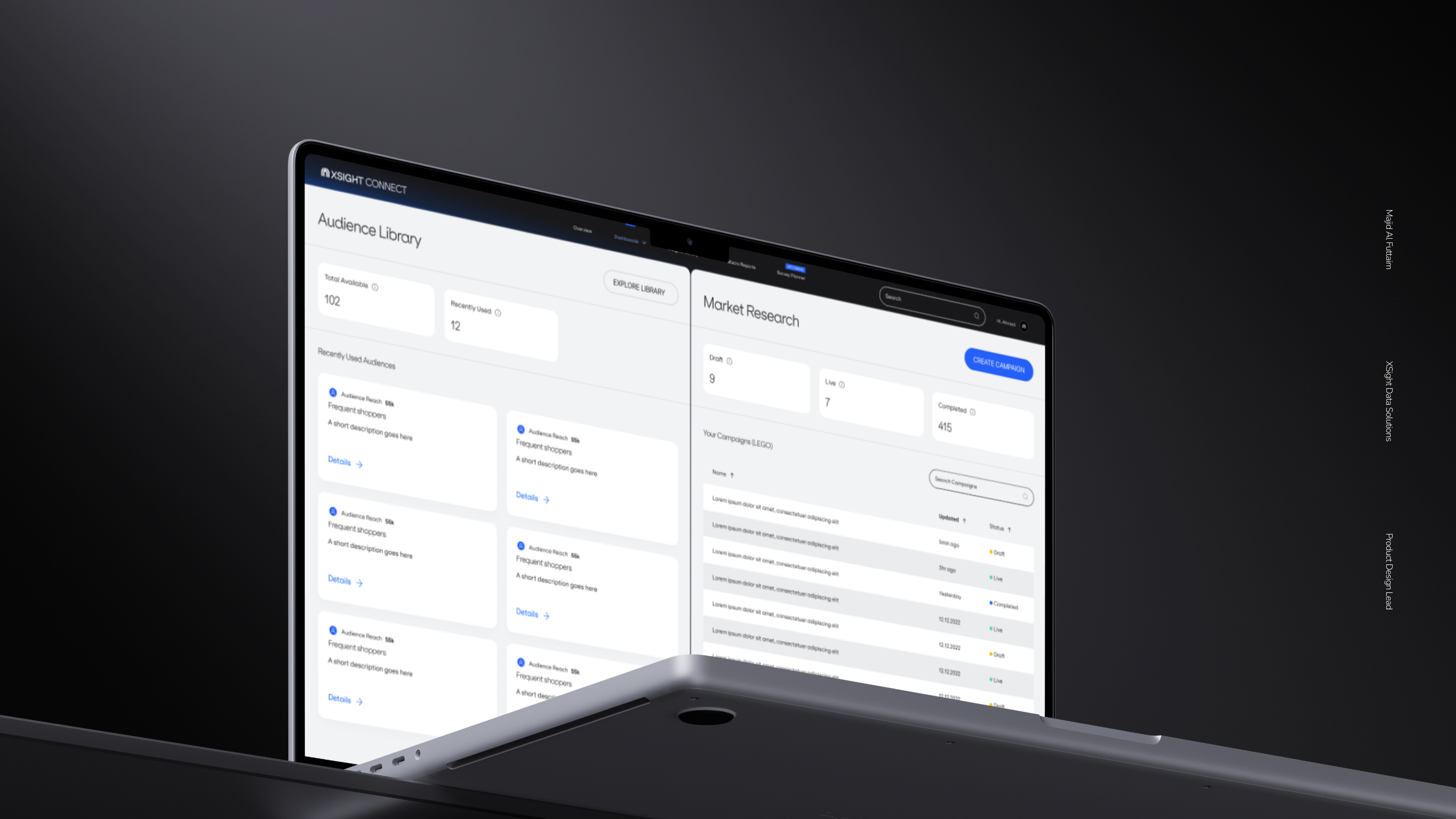 The Audience Library and Market Research tools